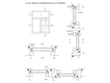 ZJ50 注膠外平開門窗