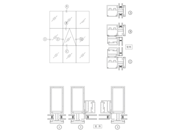 60系列明框幕墻結(jié)構(gòu)圖